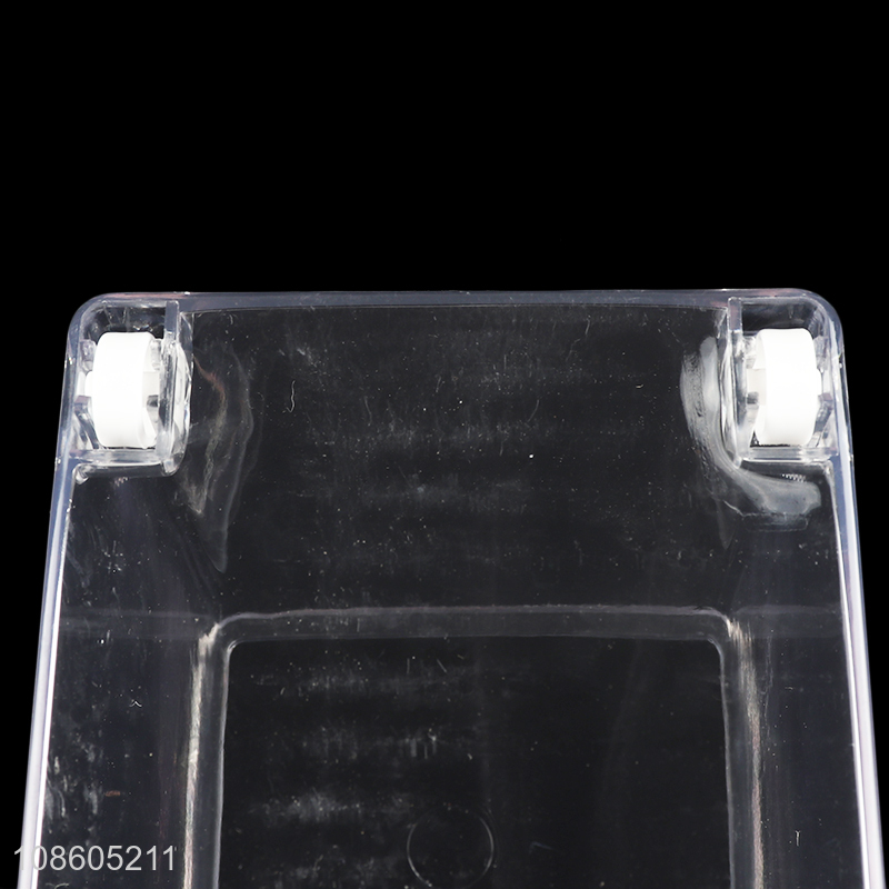 Good quality clear multipurpose plastic storage basket with wheels