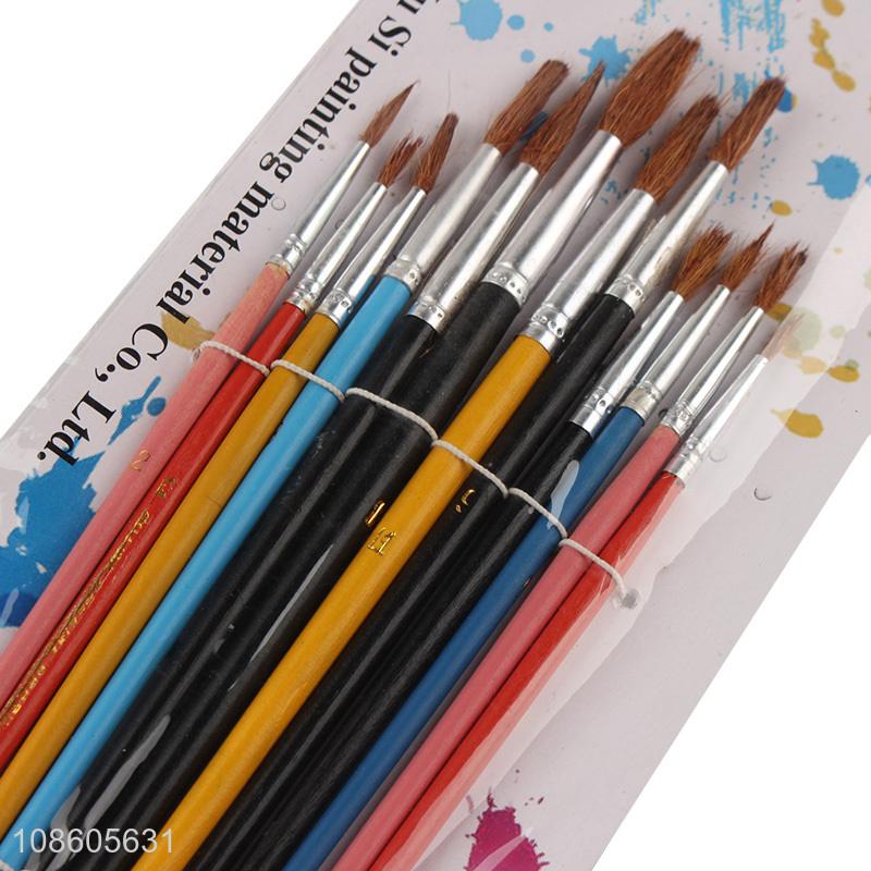 Good price 12pcs paint brush set oil painting brush set wholesale