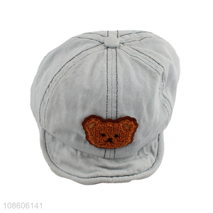 Factory price cartoon bear patch denim <em>baseball</em> <em>cap</em> for children