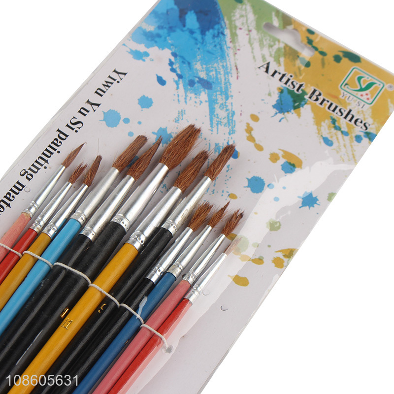 Good price 12pcs paint brush set oil painting brush set wholesale