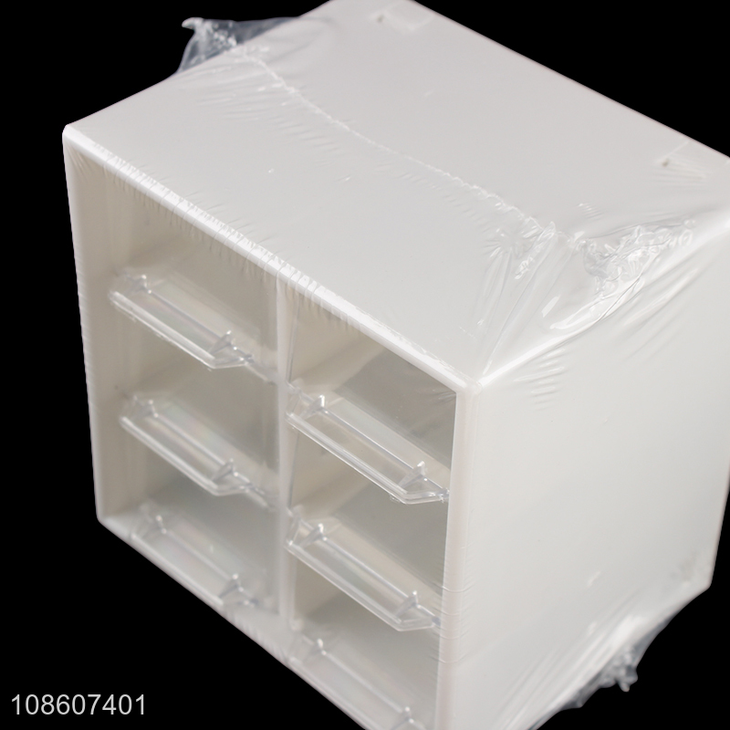 Hot products plastic desktop jewelry storage box with 6drawer