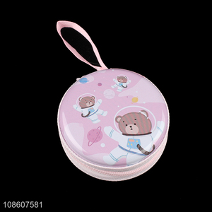 New arrival portable mini round coin <em>purse</em> keychain wallet