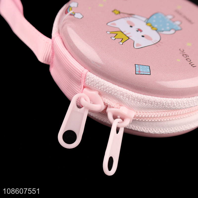 Yiwu market tinplate mini round coin purse with zipper