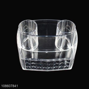 High quality clear acrylic cosmetic organizer makeup brush holder