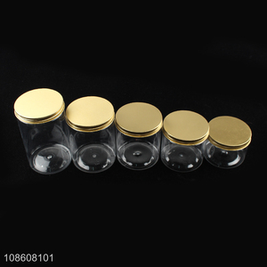 Yiwu market transparent plastic storage jar with lid