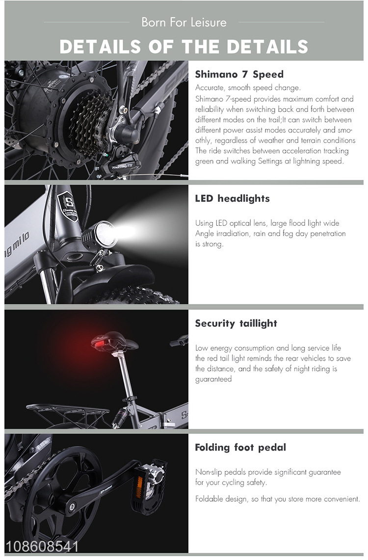 Popular products fat tire folding electric bicycle for outdoor