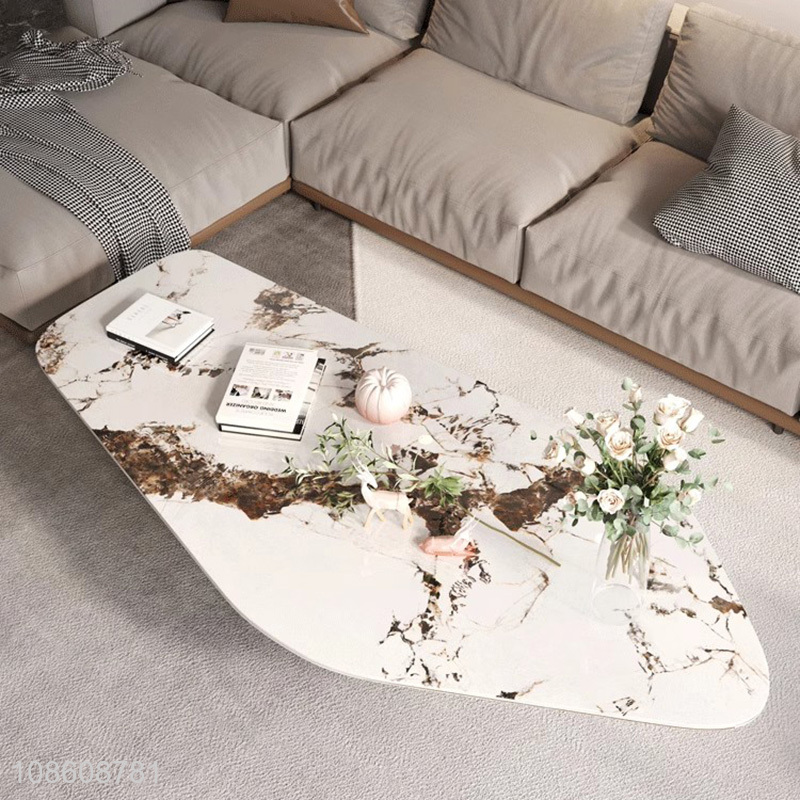 Good quality metal frame marble top end table living room furniture