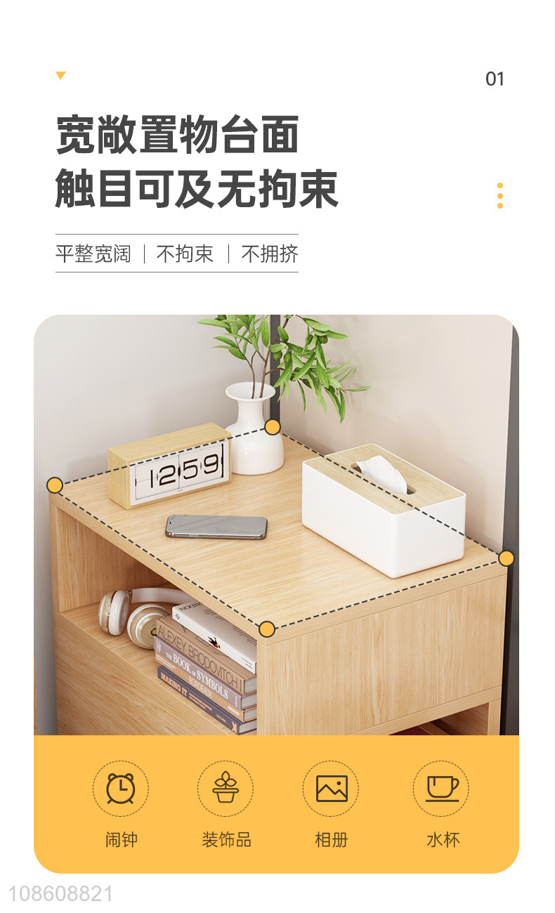 Top selling bedroom furniture bedside table nightstand storage cabinet
