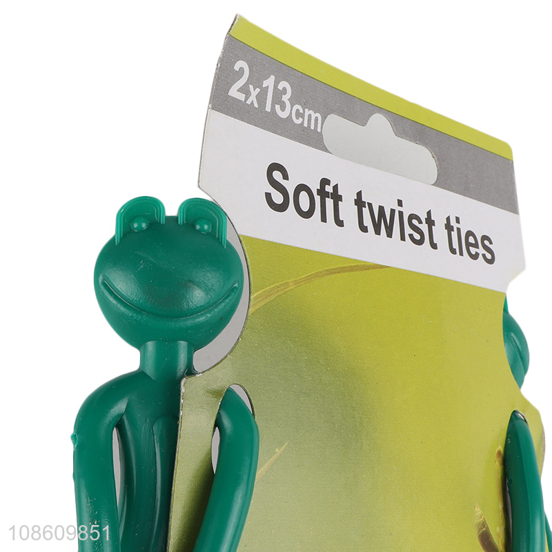 New product 2pcs reusable soft frog shape garden plant twist ties