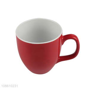 Wholesale two-tone glazed ceramic <em>mugs</em> chubby porcelain coffee cups