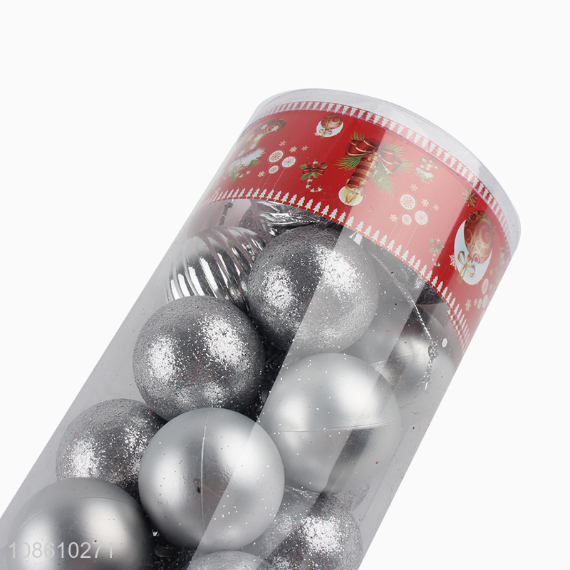 Hot selling xmas tree decoration silver christmas hanging ball