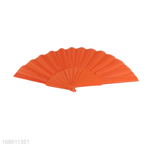 Wholesale solid color folding hand fan Chinese handheld fans