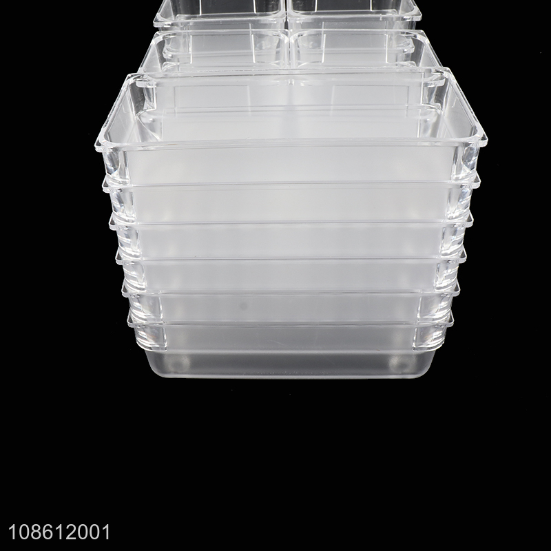 Factory price clear plastic bathroom drawer organizers set for sale