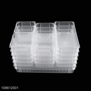 Factory price clear plastic bathroom drawer <em>organizers</em> set for sale