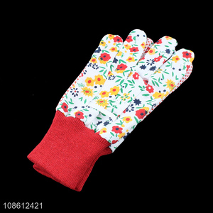 Hot sale floral print sweat absorbing cotton gauze safety gloves