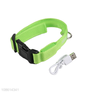 Good quality adjustable waterproof rechargeable led <em>dog</em> <em>collar</em> pet supplies