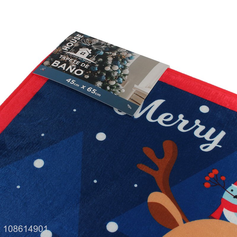 Online wholesale christmas decoration flannel floor mat