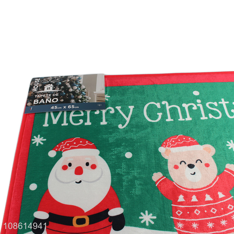 Top quality christmas style flannel mat floor mat for sale