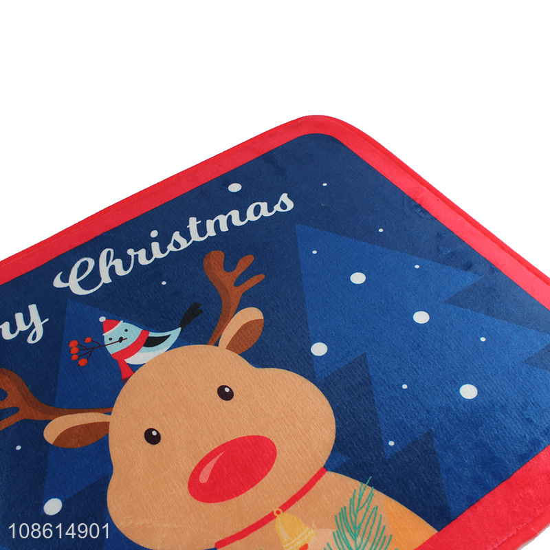 Online wholesale christmas decoration flannel floor mat