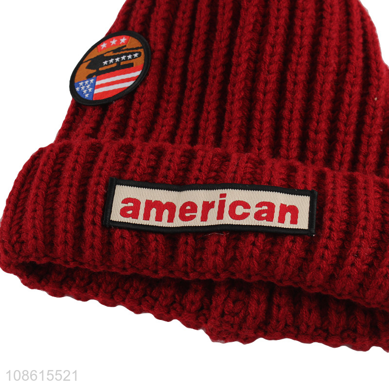 Hot items red winter thickened men beanies hat for sale