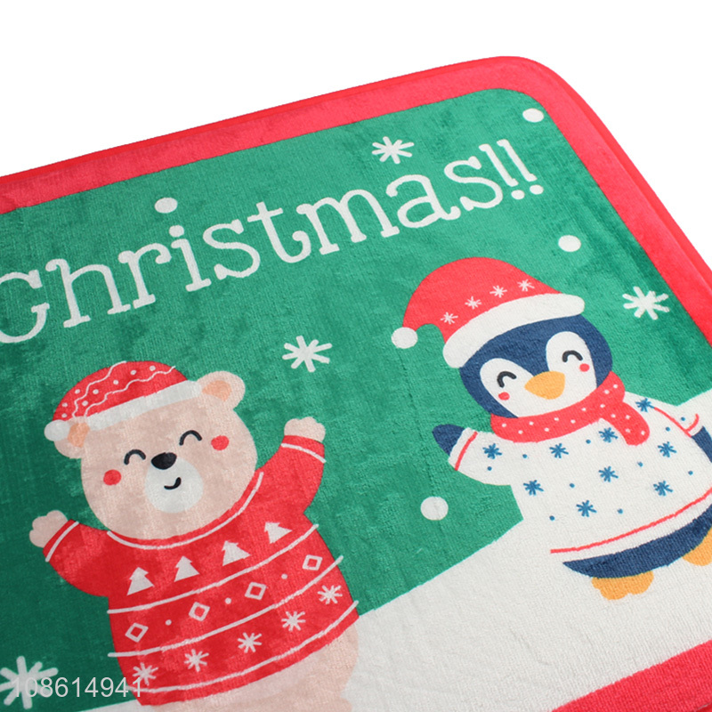 Top quality christmas style flannel mat floor mat for sale