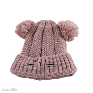 Top products pink winter thickened baby hat for sale