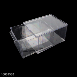 High quality clear plastic makeup organizer stackable storage box