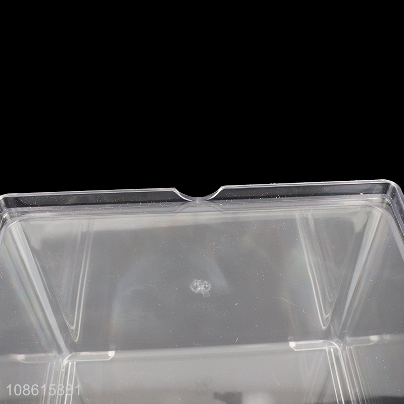 High quality clear plastic makeup organizer stackable storage box