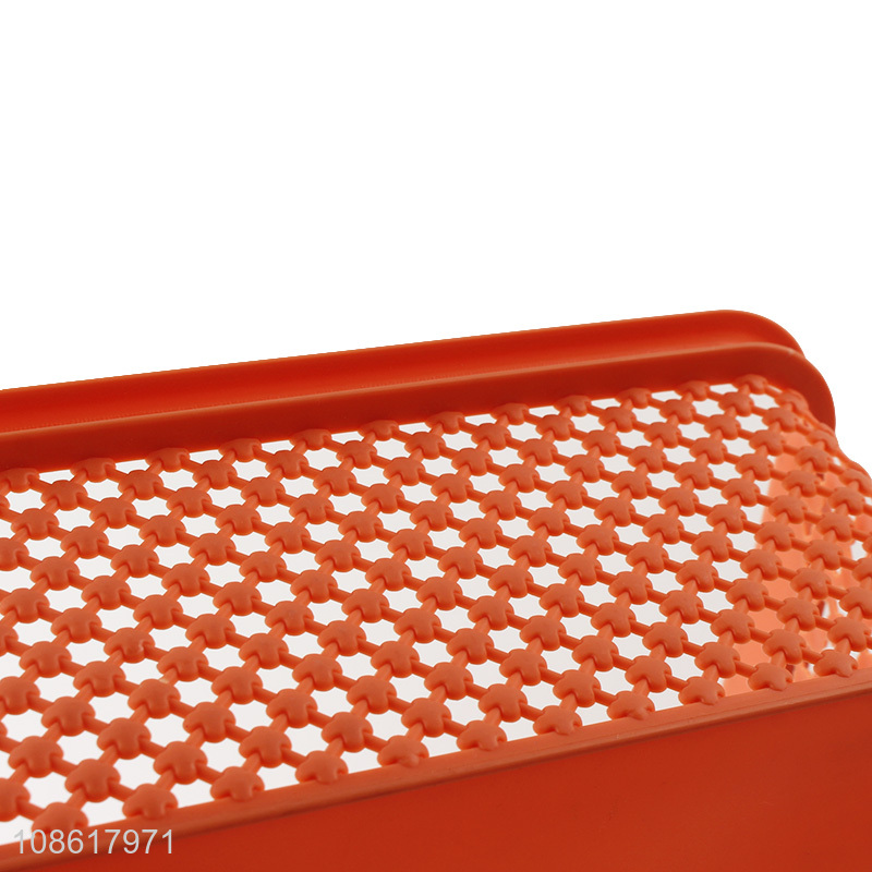 Top sale hollow plastic storage basket with lid