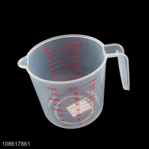 Factory direct sale kitchen plastic measuring cup with handle