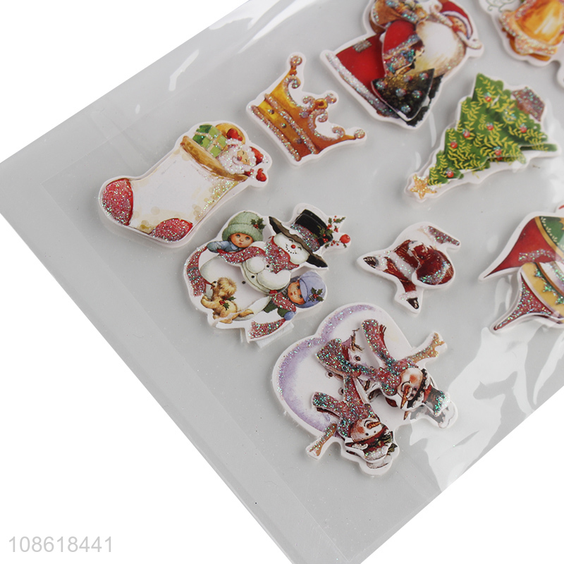 Hot Sale Adhesive Merry Christmas Ornament Stickers Decorative Stickers