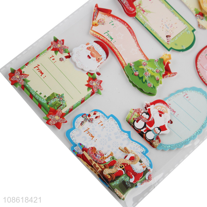 Factory Supply Christmas Gift Name Tags Stickers Decorative Holiday Stickers