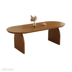 Factory price oval wooden dining table wabi-sabi table home furniture