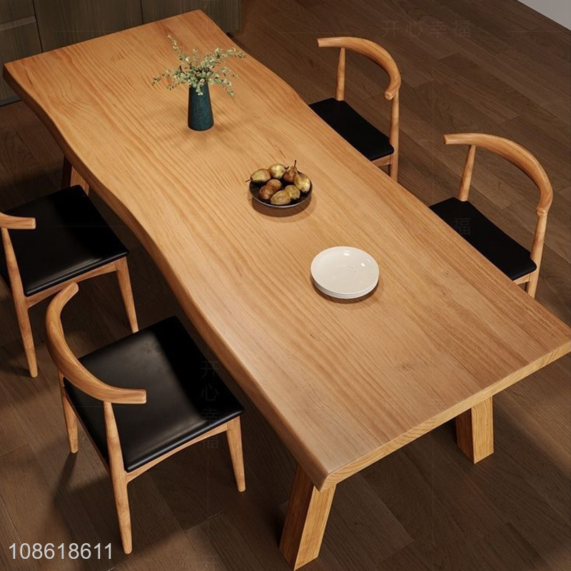 Good price farmhouse wooden dining table solid wood kitchen table