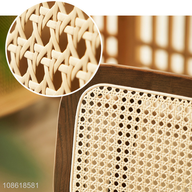Wholesal rattan wooden dining table with rattan weave design legs