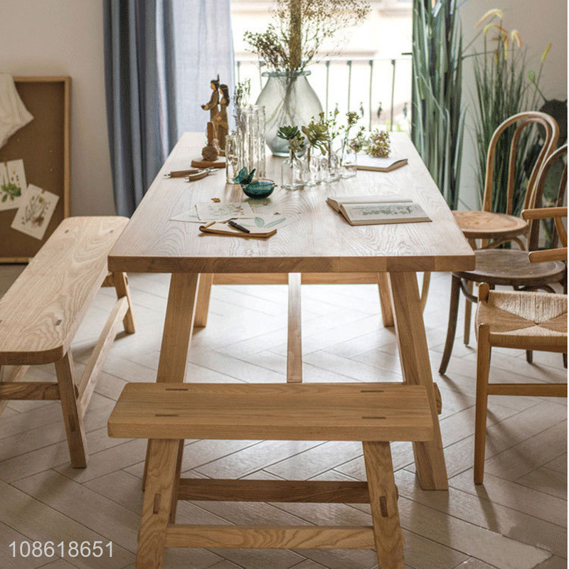 Hot sale farmhouse wooden dining table kitchen table for 4-6 person
