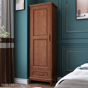 Factory supply bedroom furniture simple solid wood wardrobe