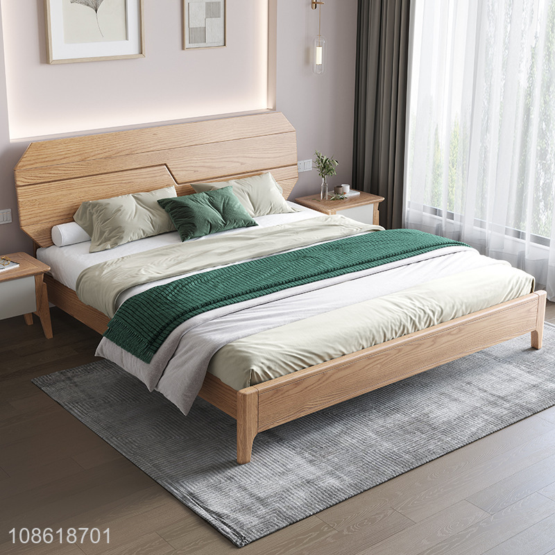 Popular products bedroom furniture modern simple solid wood bed