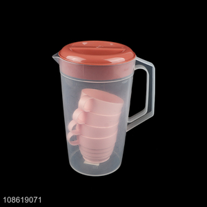 Online wholesale 1800ml plastic water kettle water jug with 4 cups