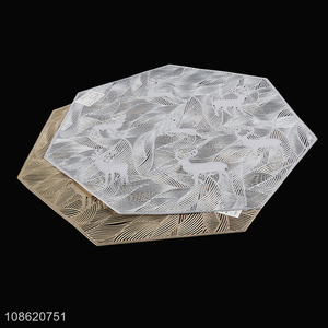 Factory price metallic hollow vinyl pvc placemat for dining table