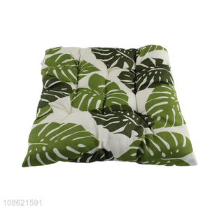 Wholesale green leaves printed anti-slip chair cushion seat pad