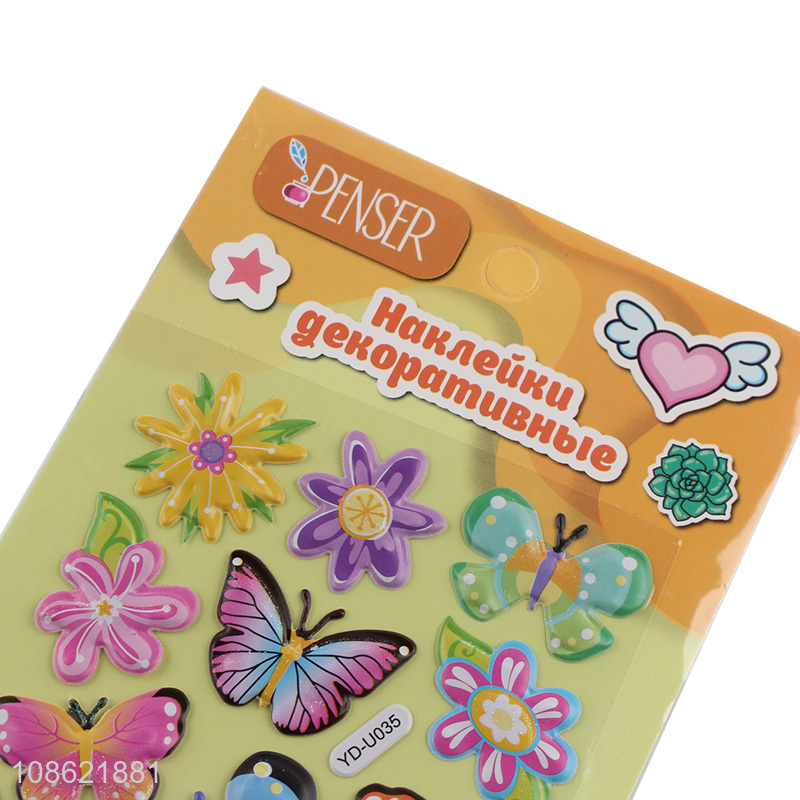 Wholesale 3D cartoon butterfly sticker puffy stickers for kids toddlers