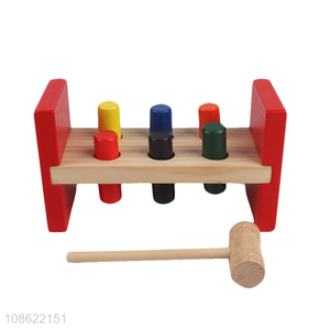 Wholesale wooden hammer toy pounding bench with pegs and <em>mallet</em> for kids
