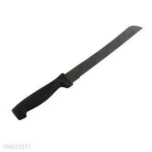 Factory wholesale stainless steel serrated bread knife with plastic handle