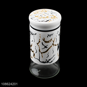 Good quality marble pattern glass salt pepper shaker spice jar