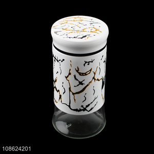 Good quality marble pattern glass salt pepper shaker spice jar