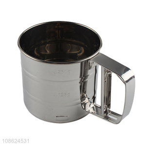Good price stainless steel flour sifter cup fine mesh baking sifter