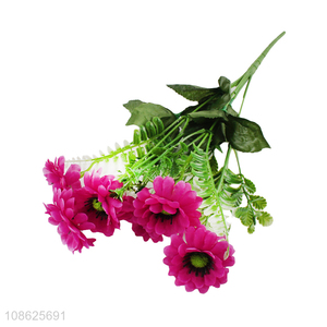 Good quality 6 branch chrysanthemum decorative plastic flowers