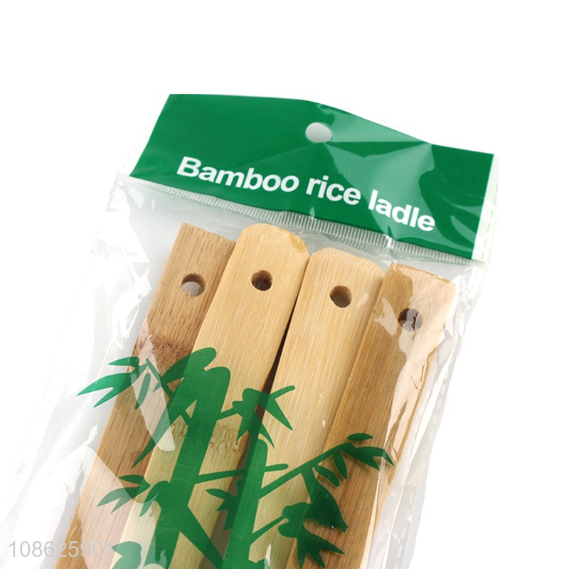 Hot selling 4pcs heat resistant natural bamboo cooking utensils