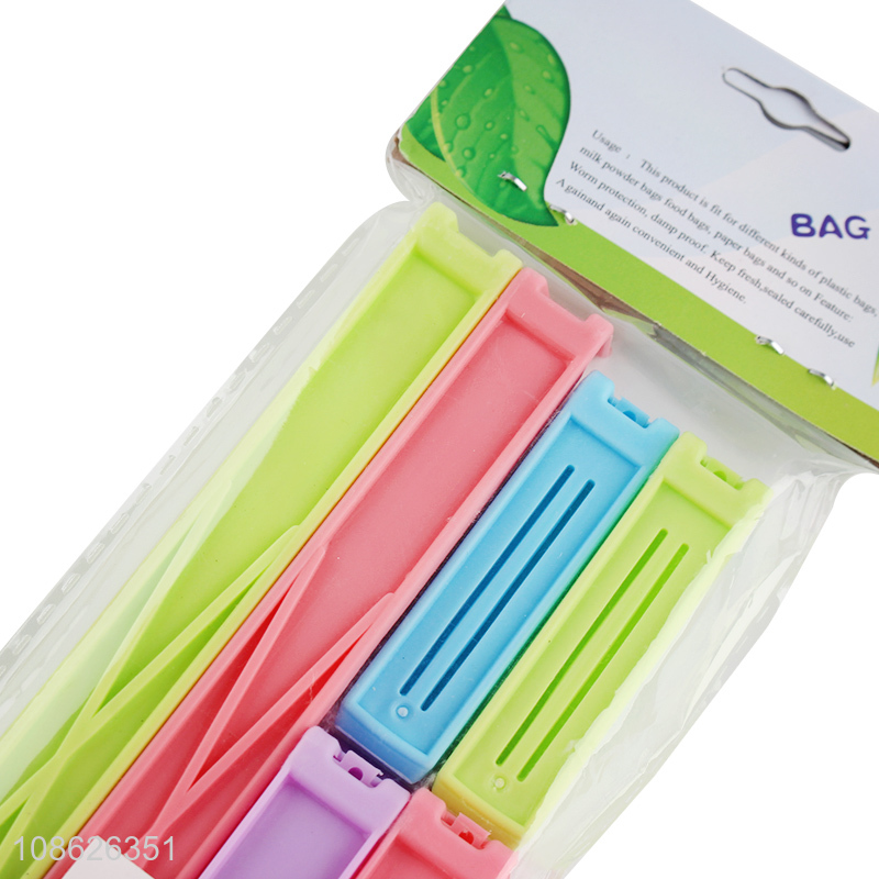 Good quality 6pcs colorful plastic bag clip food bag sealing clip